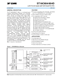 Datasheet ST16C654CJ68 производства Exar